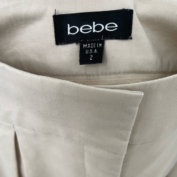 bebe Tan Pleated Shorts with Buttons - Picture 3 of 3